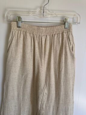 Cream Textured Wide-Leg Pants